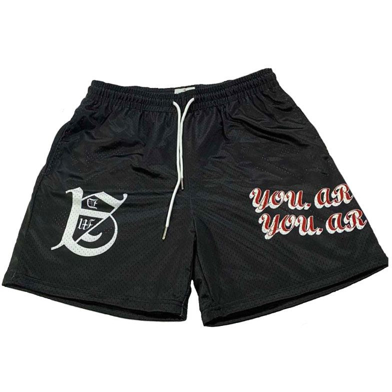 Black "Y.A.L." Shorts