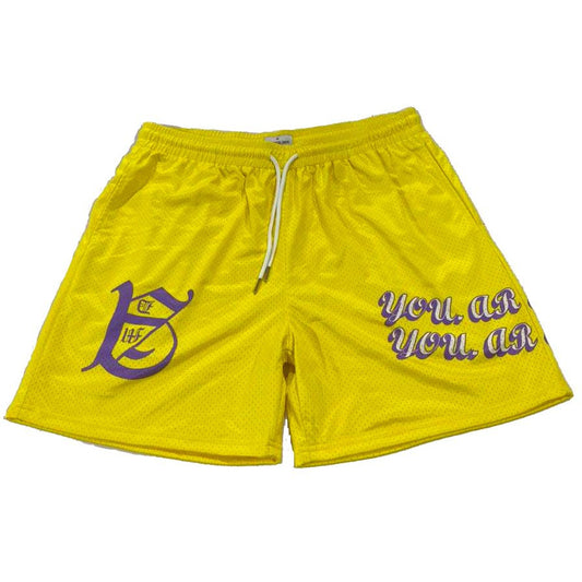 Yellow "Y.A.L." Shorts